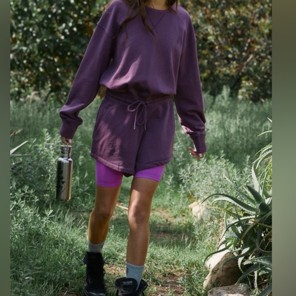 Free people By FP movement women romper Jumpsuit size XS deep purple NWOT - Picture 2 of 16